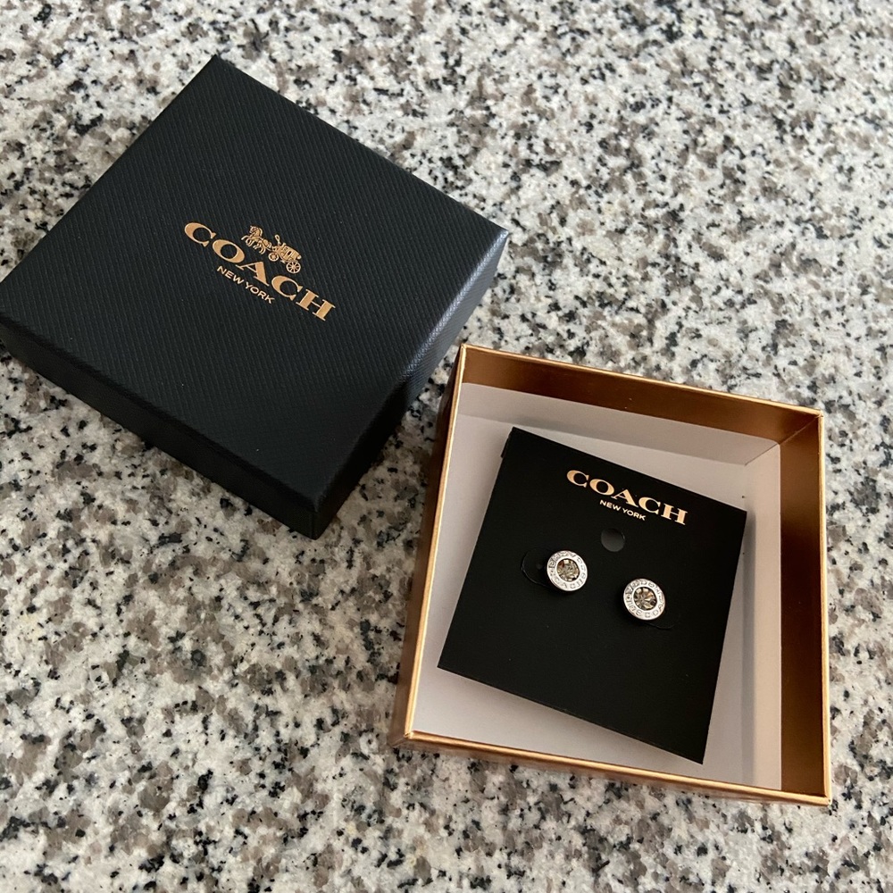 Coach Silver Circle Earrings